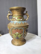 古董黄铜日本花瓶1900-1940 | eBay