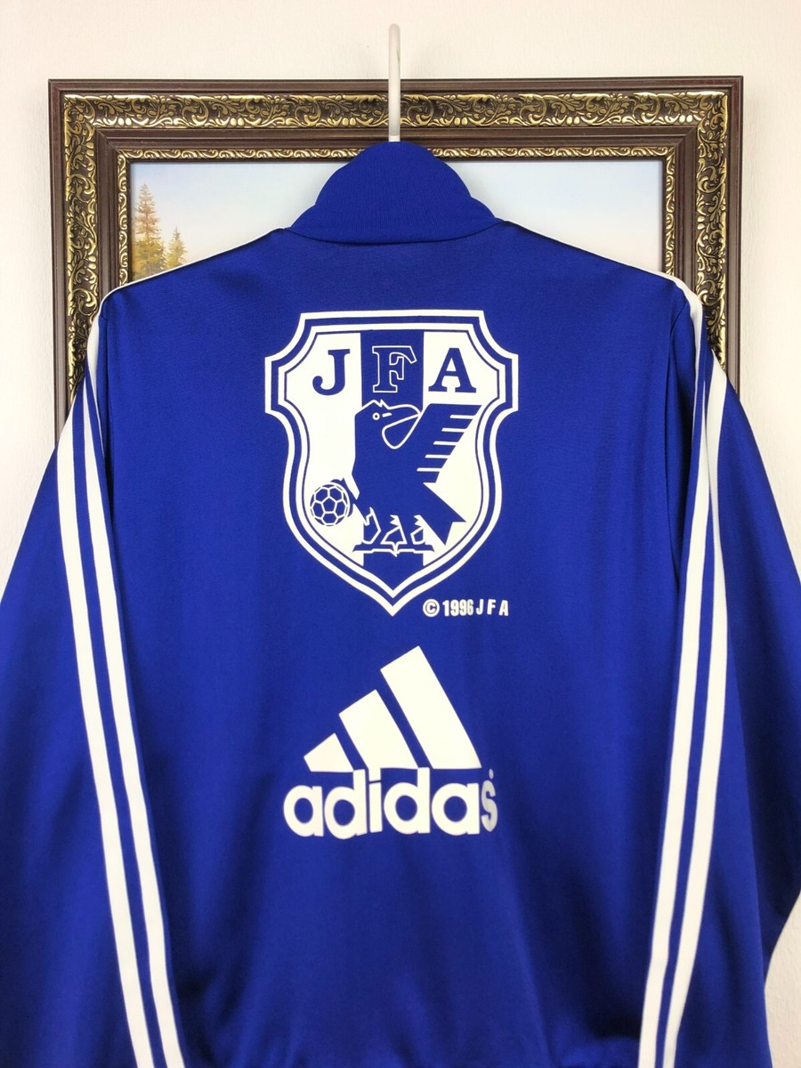 Vintage Adidas Japan Football Jacket Soccer Track Top Blue Mens