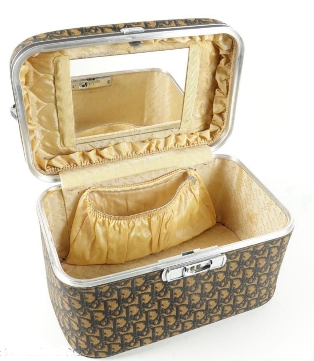 Vintage 1970s Christian Dior Train Vanity Makeup Case Cosmetic