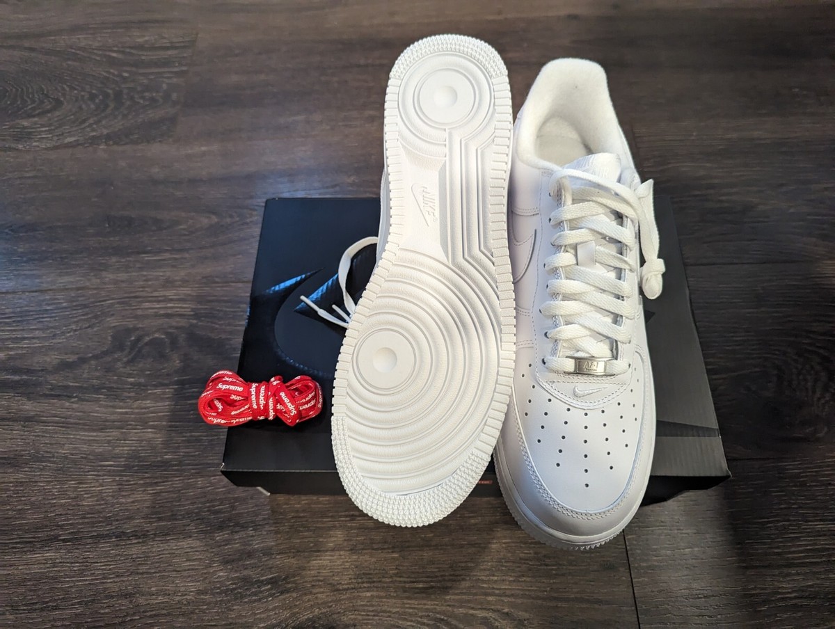 Size 11 - Nike Air Force 1 x Supreme Low Box Logo - White for sale