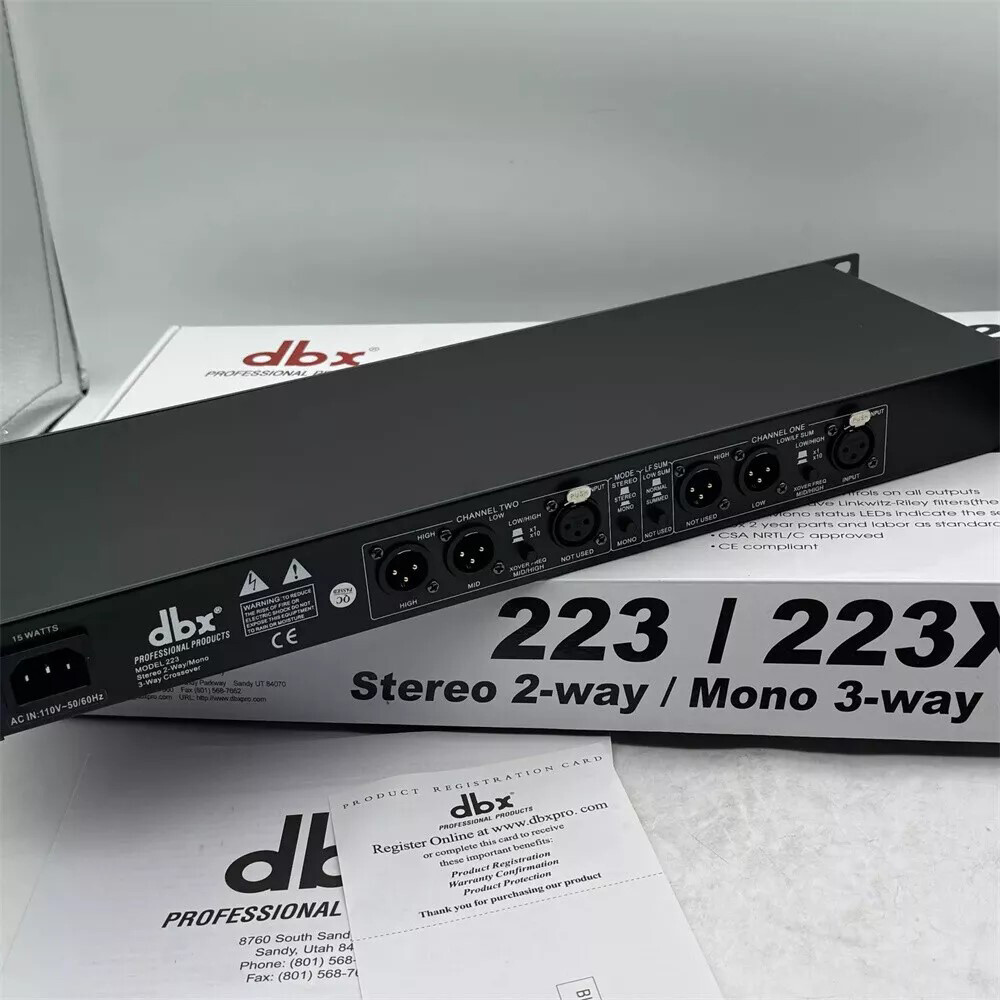 NEW DBX 223XL Stereo 2-Way/Mono 3-Way Crossover Rack Mountable US