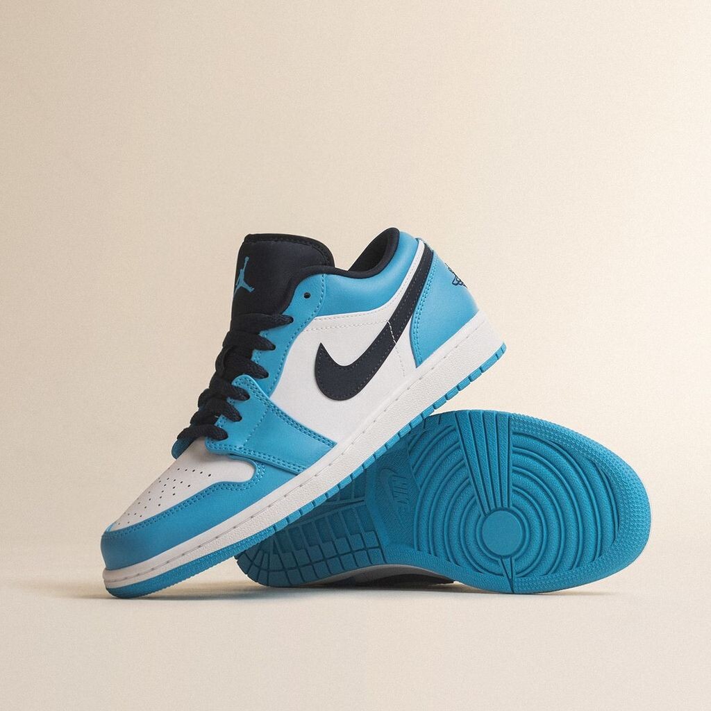 Nike Air Jordan 1 Low White Powder Blue Obsidian UNC 553560-144 Sz