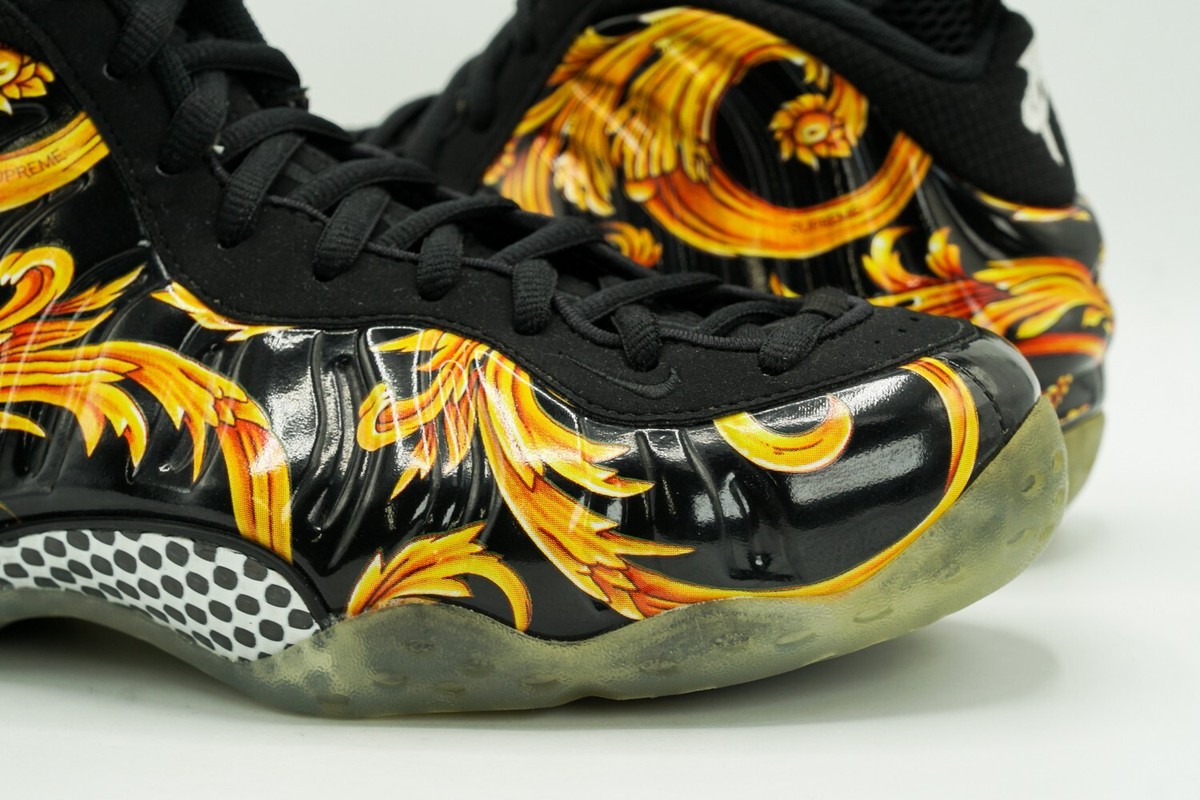 NIKE FOAMPOSITE ONE SUPREME NEW SIZE 9 BLACK METALLIC GOLD 652792