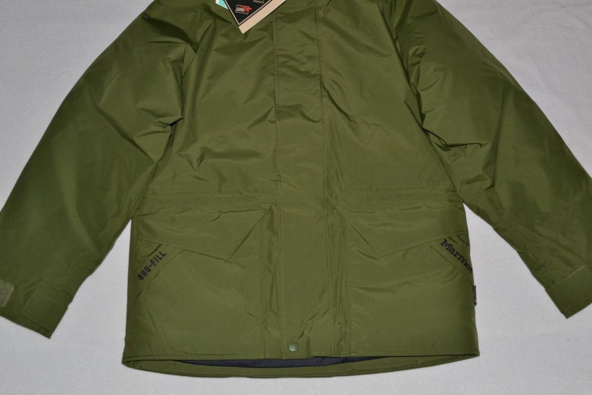 AUTHENTIC MARMOT X BETTER GORE TEX MEN'S MAMMOTH PARKA KHAKI GREEN