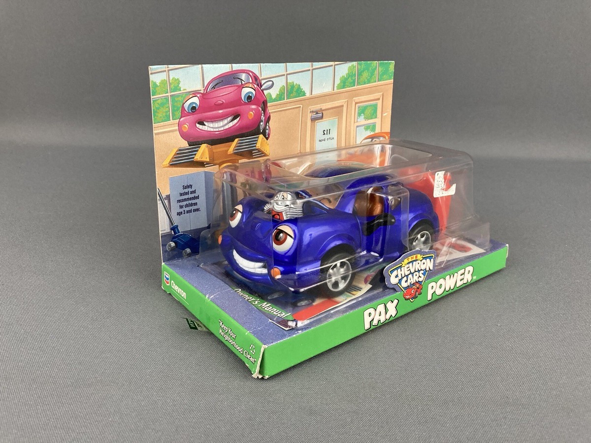 The Chevron Cars - Pax Power w/Gas Can- Blue - Blister - NIB | eBay