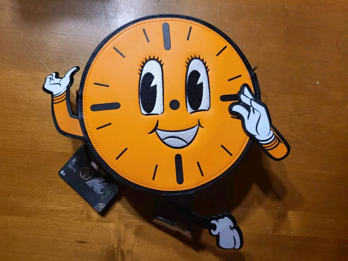 Loungefly Disney Marvel Loki Miss Minutes Clock Crossbody Orange