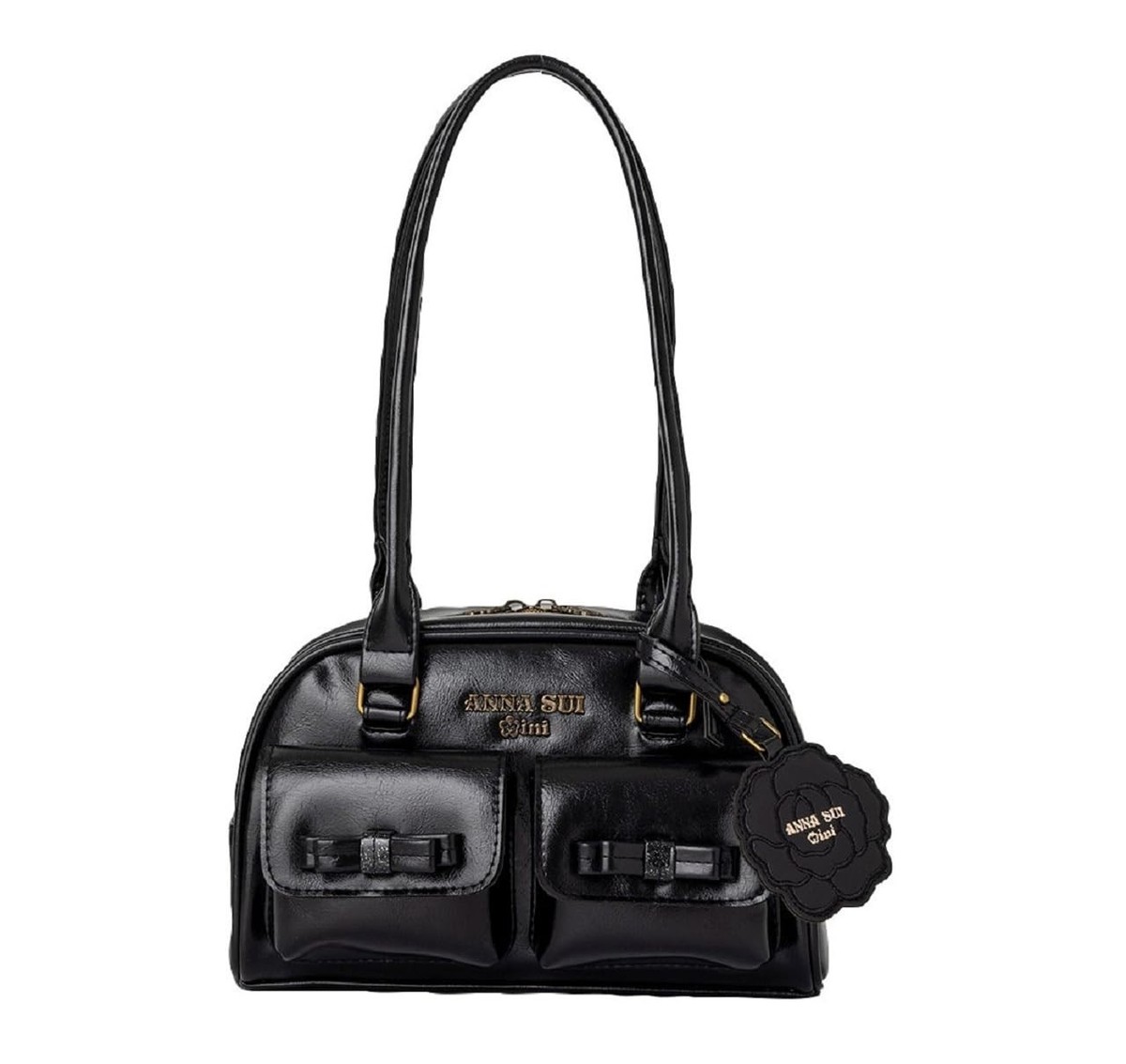 ANNA SUI mini long-handle Boston Bag BOOK ROSE ver. BLACK Japan