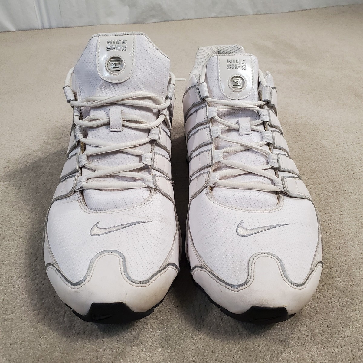 VINTAGE Nike Shox NZ SL Shoes Mens 14 White Silver Running