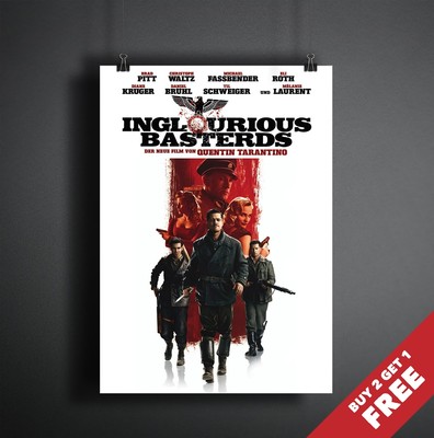 INGLORIOUS BASTERDS 2009 MOVIE POSTER A3 A4 * QUENTIN TARANTINO