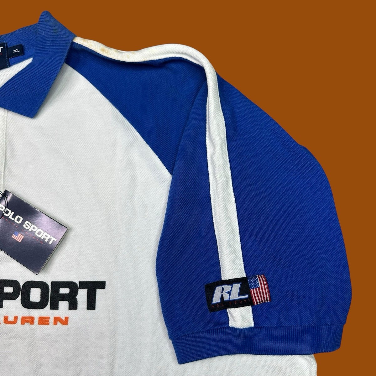Vintage Polo Sport Ralph Lauren Flag Logo RL Polo Sport Shirt New