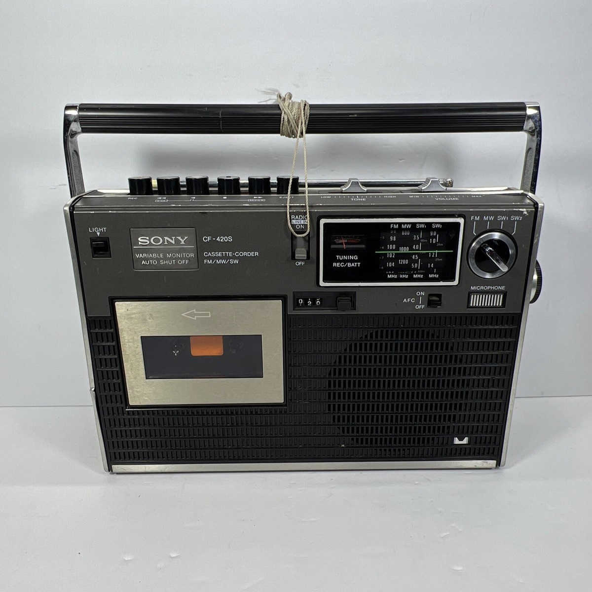 RARE! Vintage Sony CF-420S FM/AM/SW Radio Cassette-Corder | TESTED