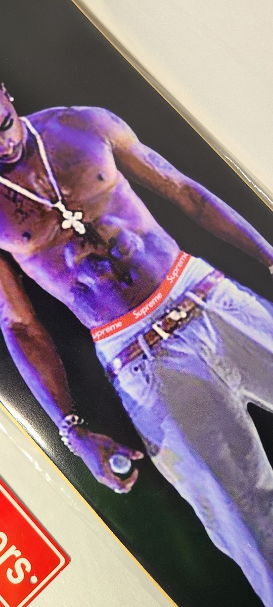 World Famous Supreme x Tupac Hologram Skateboard Deck 2pac Black