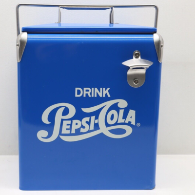 Vintage Pepsi Cola Blue Metal Portable Cooler - Great Condition | eBay