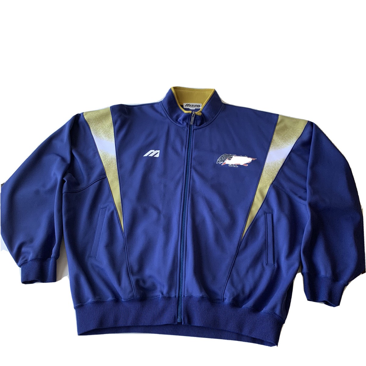 Vintage MIZUNO BOMBER JACKET SSTC USA POLYESTER 4XL BLUE JAPAN | eBay