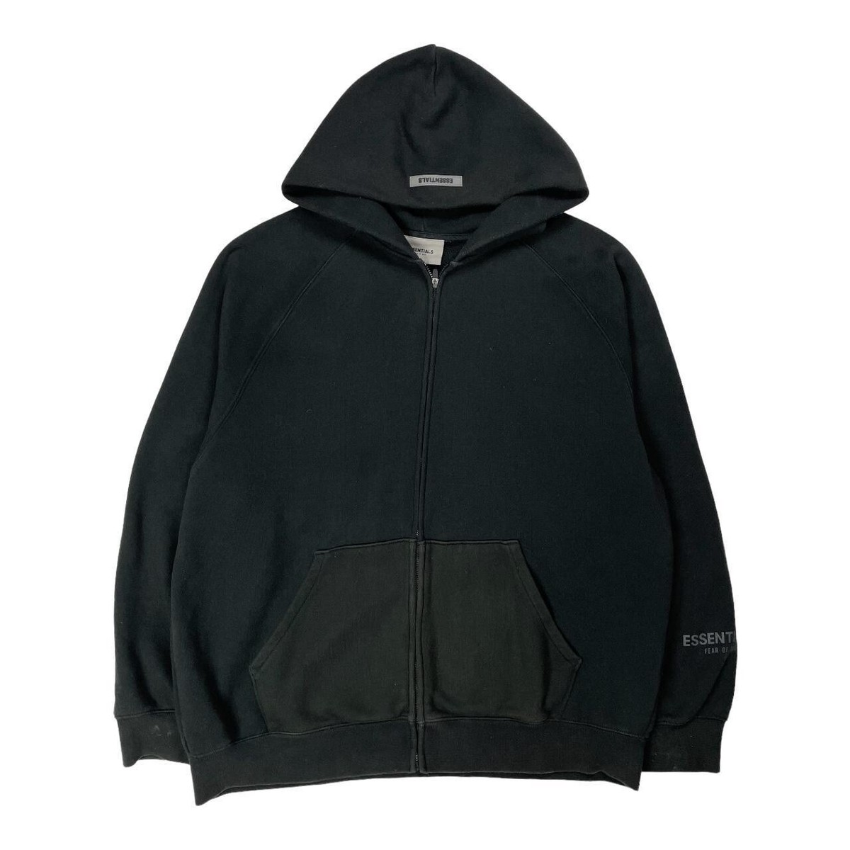 Fear Of God Fog ESSENTIALS Black Basic Zip Up Hoodie Size Large L