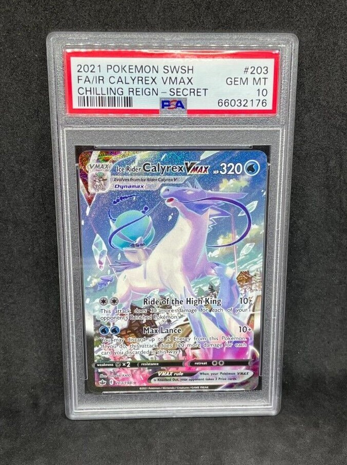 Pokemon Chilling Reign Ice Rider Calyrex Vmax 203/198 Alt Art Holo