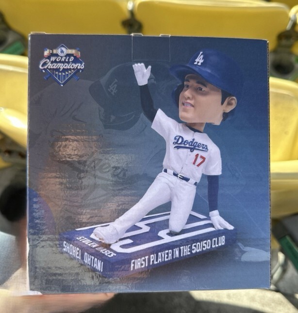 50-50 Shohei Ohtani 2025 SGA Dodgers Bobblehead 50/50 CLUB FIRST