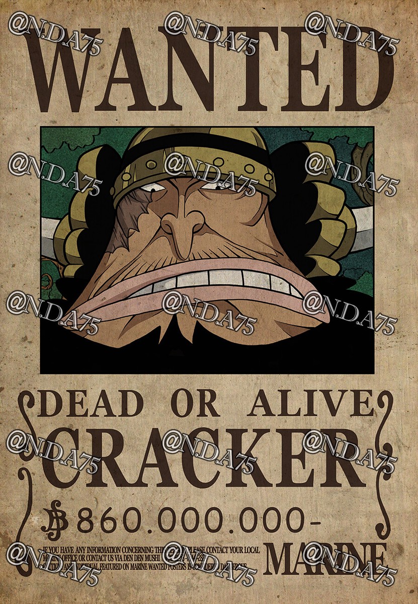 One Piece Wanted Poster - CRACKER **BUY 2 GET 1 FREE! see