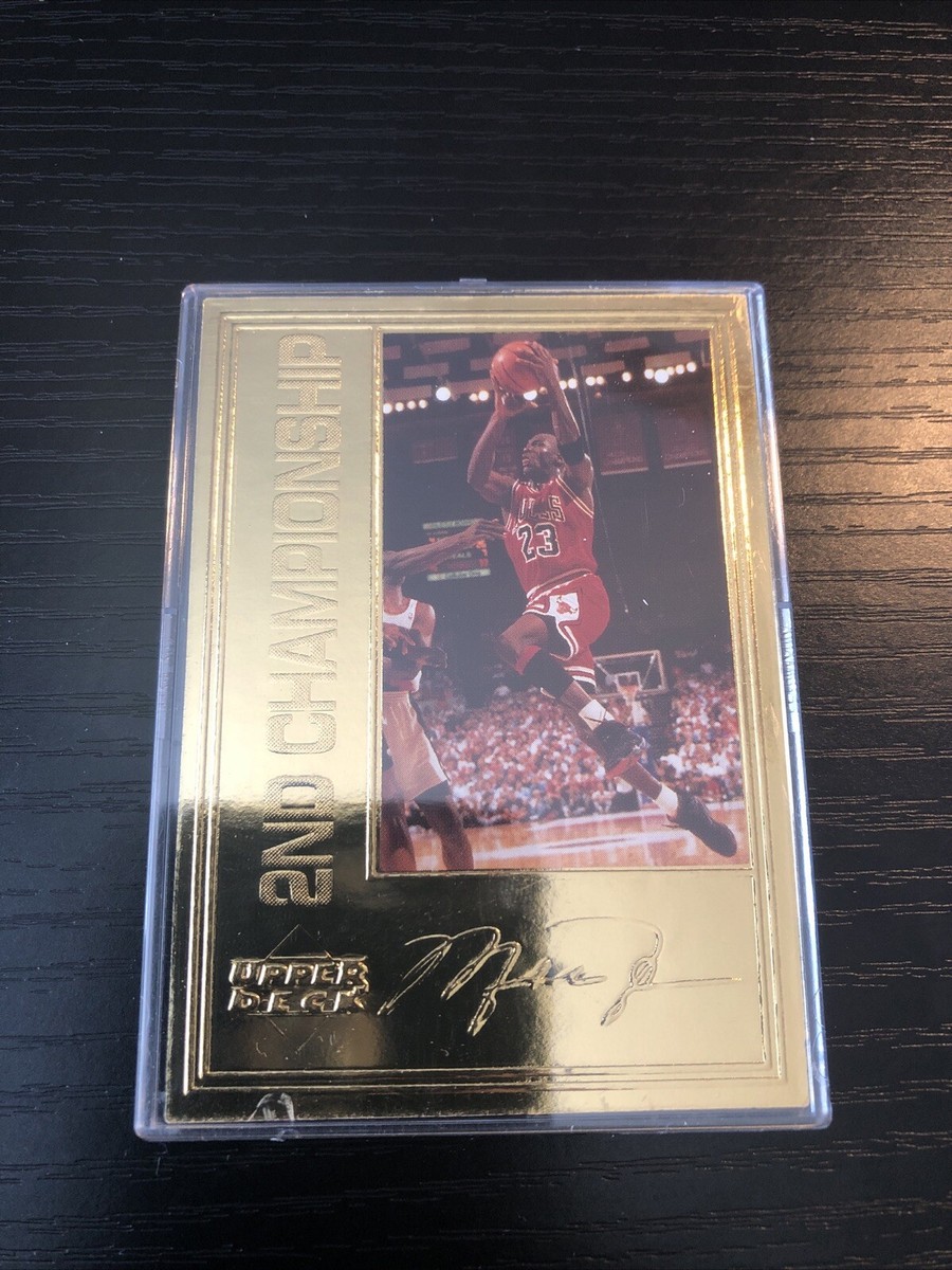 1996 UD Michael Jordan 2nd NBA Championship 22 Kt Gold Card