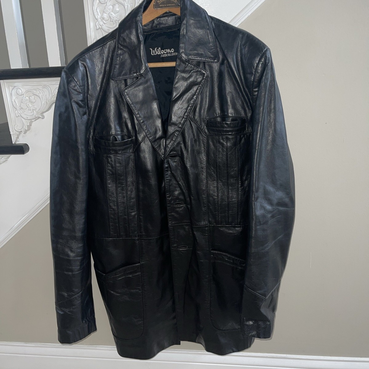 Vintage Wilson Suede And Leather Black Jacket Size 44 | eBay