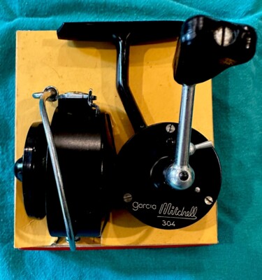 Vintage Garcia Mitchell 304 Spinning Reel In Original Box + Manual
