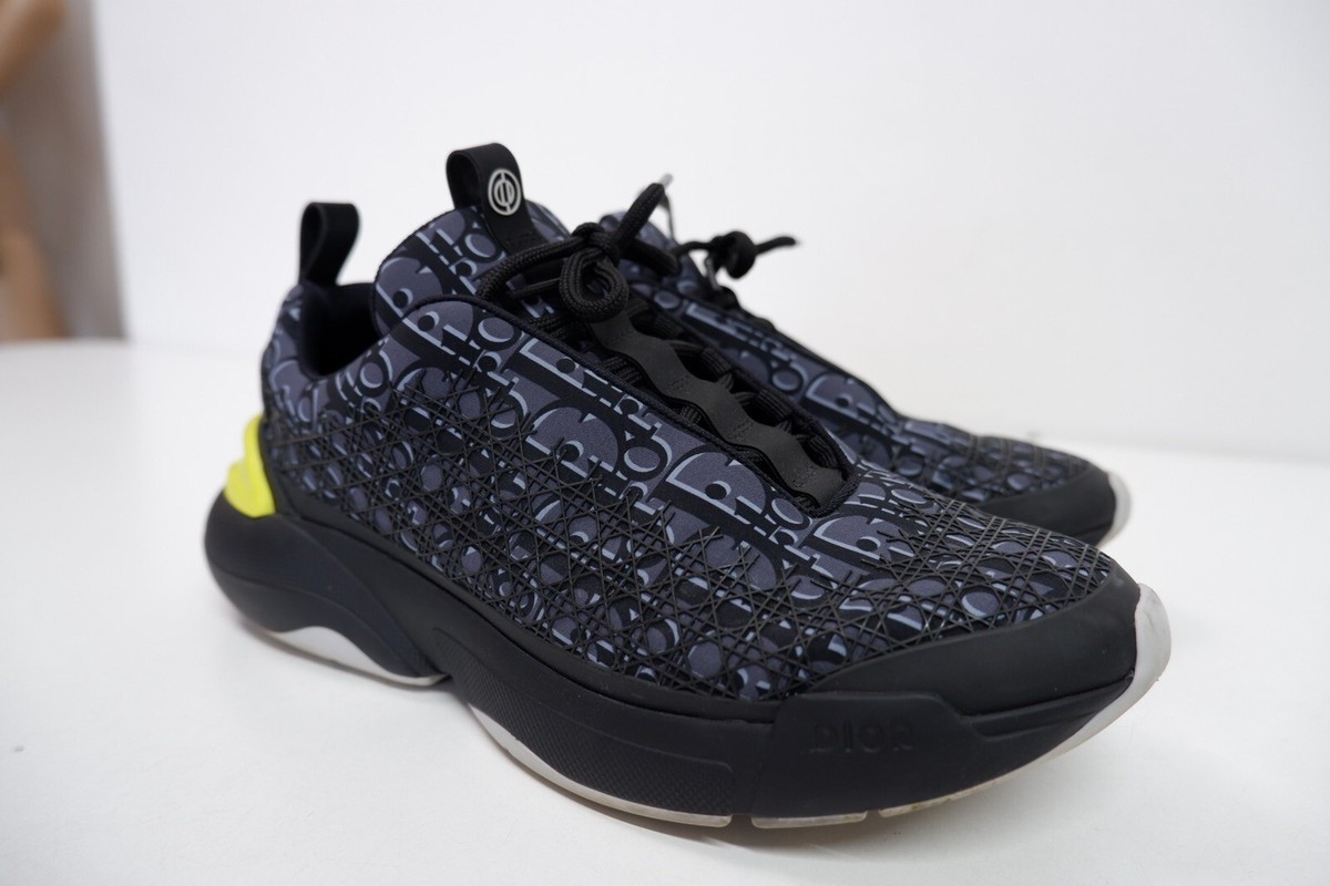 Dior Mens B24 Oblique Logo Trainers Sneakers Size Uk 6 Eu 40 Black