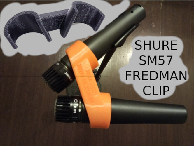 Fredman Technique 55° Double Shure SM57 Microphone/mic clip for