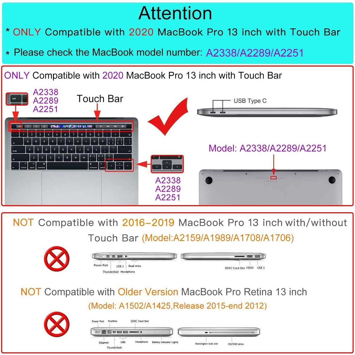 Hard Shell Cover For MacBook Pro 13 inch Case 2020 2022 A2338 M1