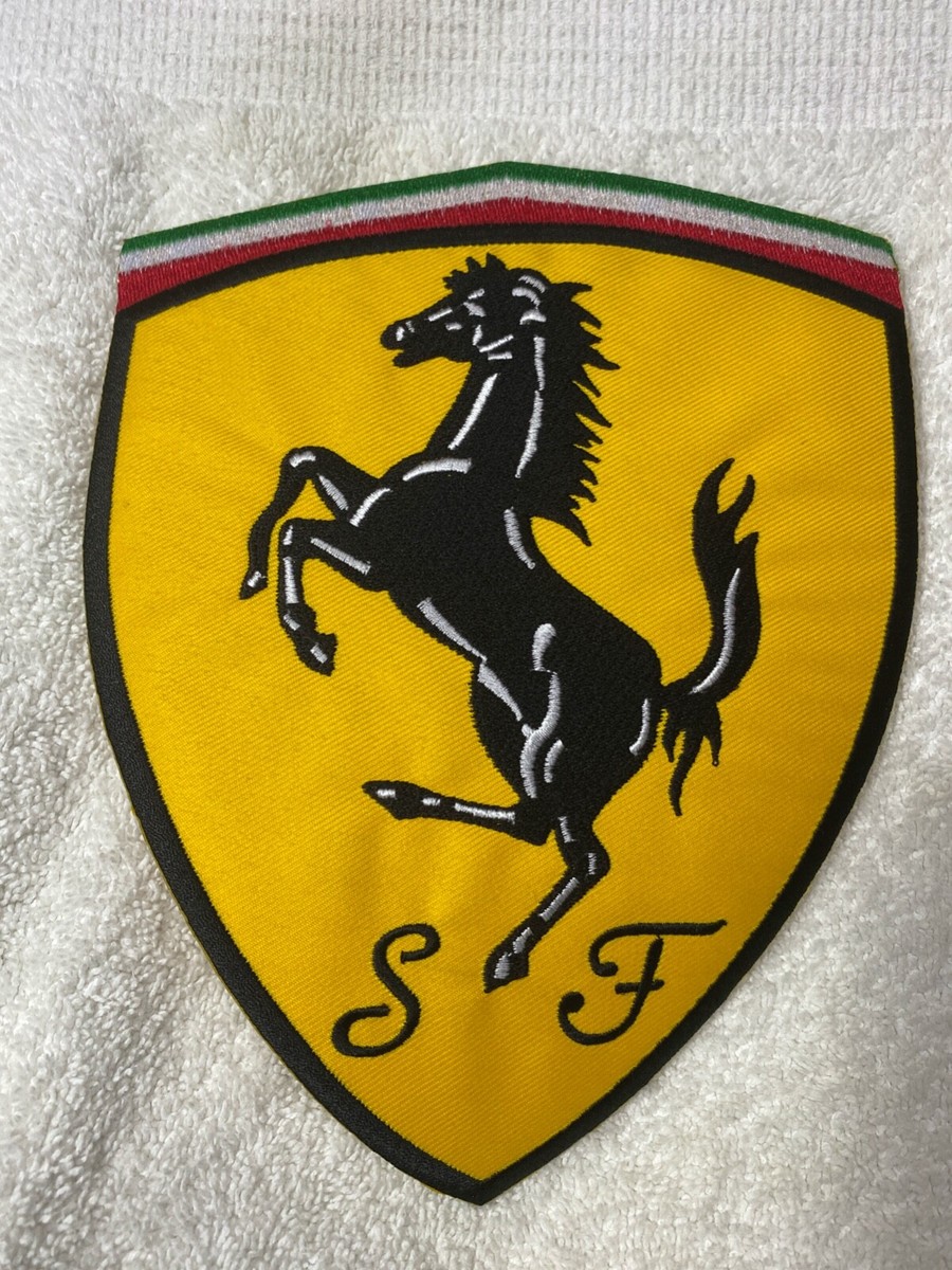 FERRARI NEW EMBROIDERED COMPANY IRON ON JACKET NAME PATCH TAG 8 X