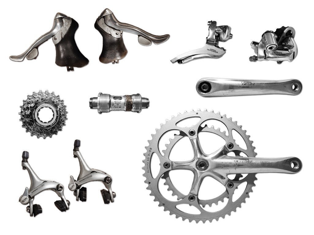 Shimano Ultegra 600 6500 9 Speed Groupset with 105 Brakes in Great