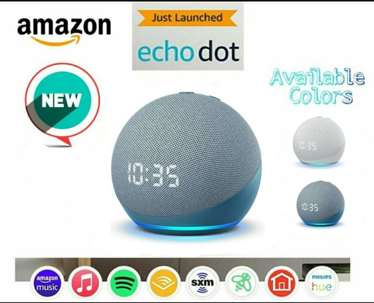 Amazon Echo Dot with CLOCK 2024 Alexa Smart speaker All Colors