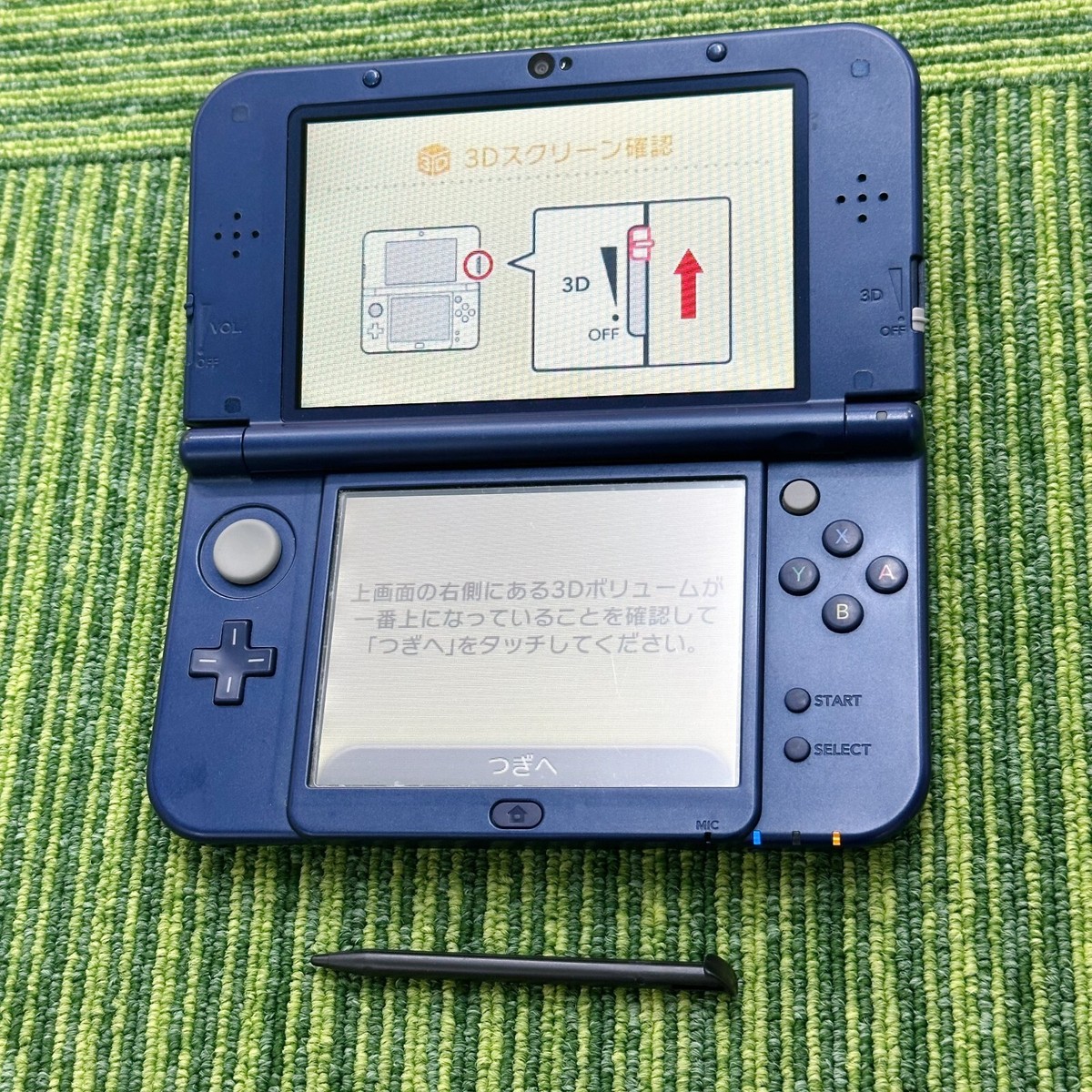 New Nintendo 3DS XL LL Metallic Blue Console Stylus Working Tested