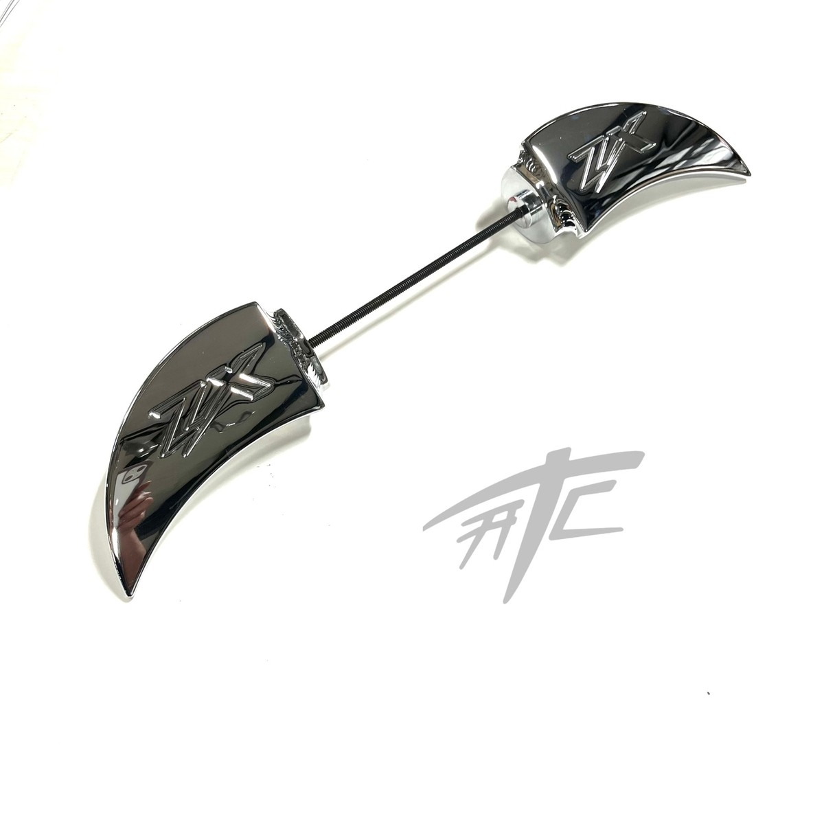 ZX-14 CHROME ZX ENGRAVED FRONT AXLE WINGS 2012-2024 KAWASAKI NINJA