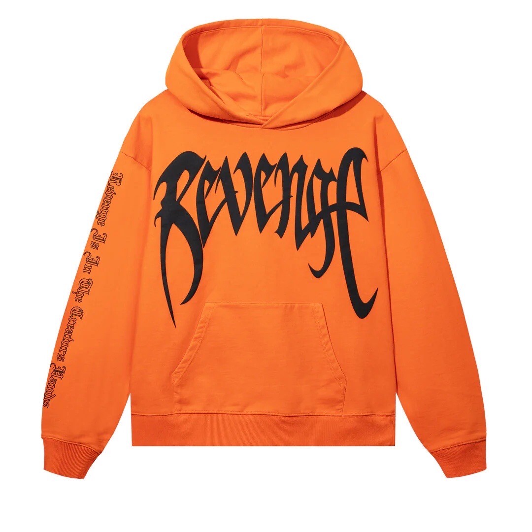 REVENGE KILL HOODIE ORANGE BLACK XXXTENTACION SIZE MEDIUM PUFF