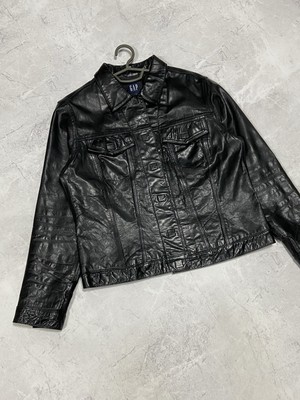 GAP Leather Jacket Men's L Black Vintage GAP Leather Jacket Mens