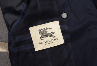 Men's Burberry Unlined Navy Blue Jacket Pea Trench Coat Size 54,US