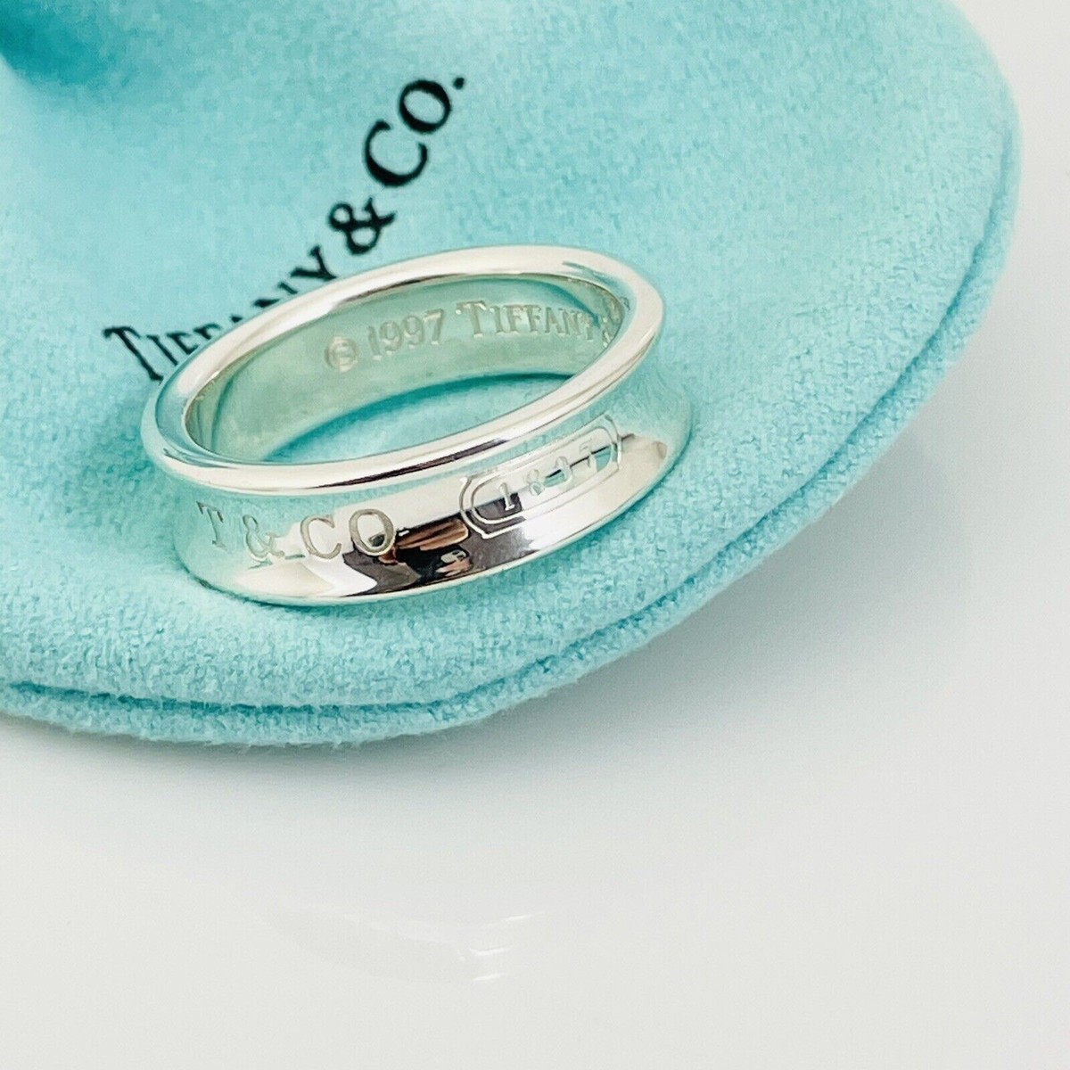 Size 9 Tiffany & Co 1837 Ring Concave Unisex in Sterling Silver | eBay