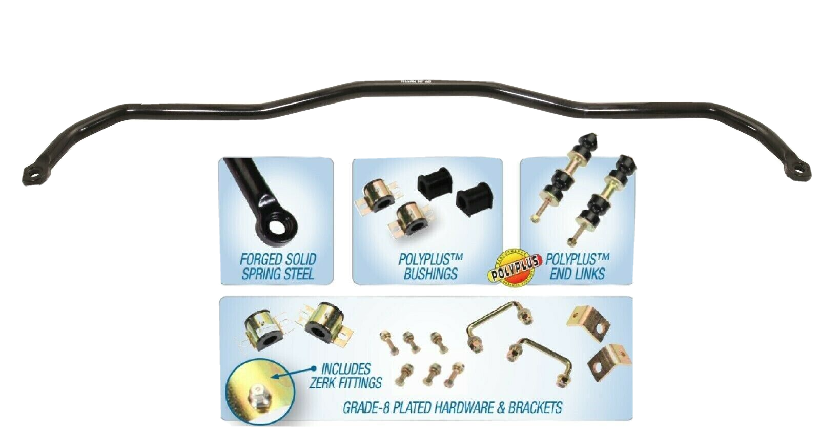 1968-1974 Nova Upgraded Front Swaybar CPP Greasable Zerks Solid