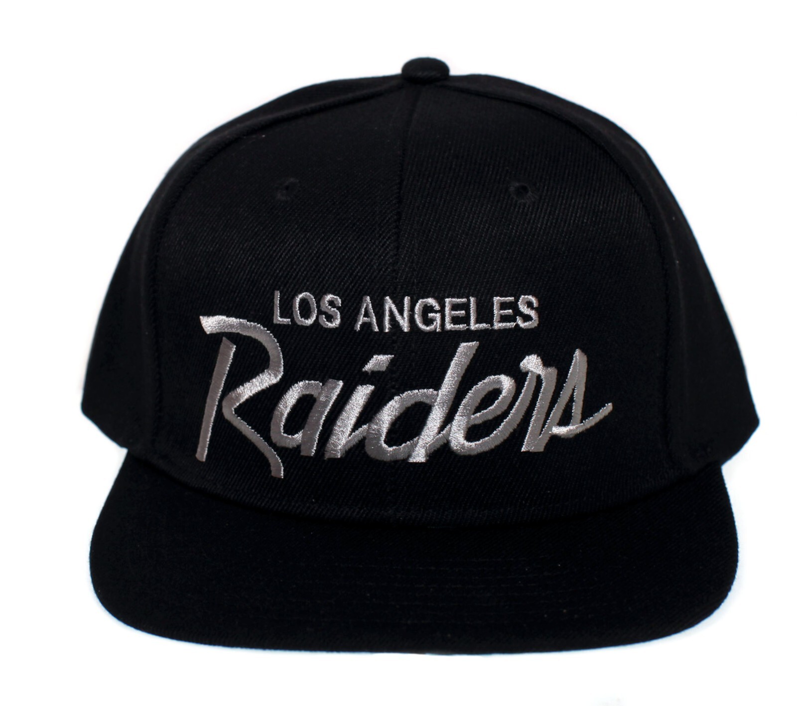 Los Angeles Raiders LA Hat Script Black Snapback Cap 90s Rap NWA