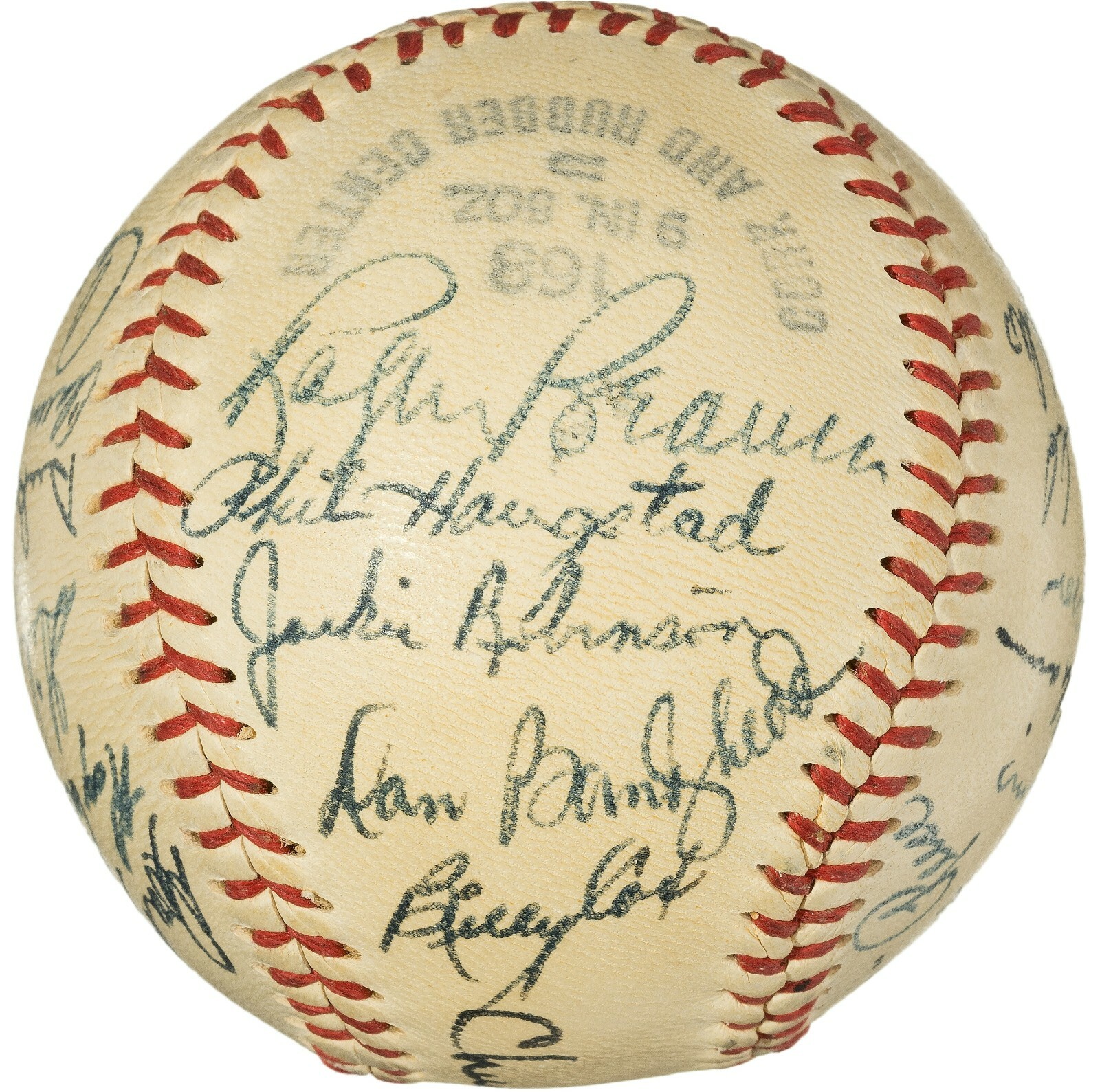 Jackie Robinson Roy Campanella 1952 Brooklyn Dodgers Signed