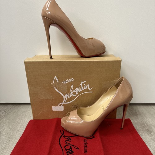 Christian Louboutin Tan New Very Prive Patent Red Sole Pumps 38 | eBay