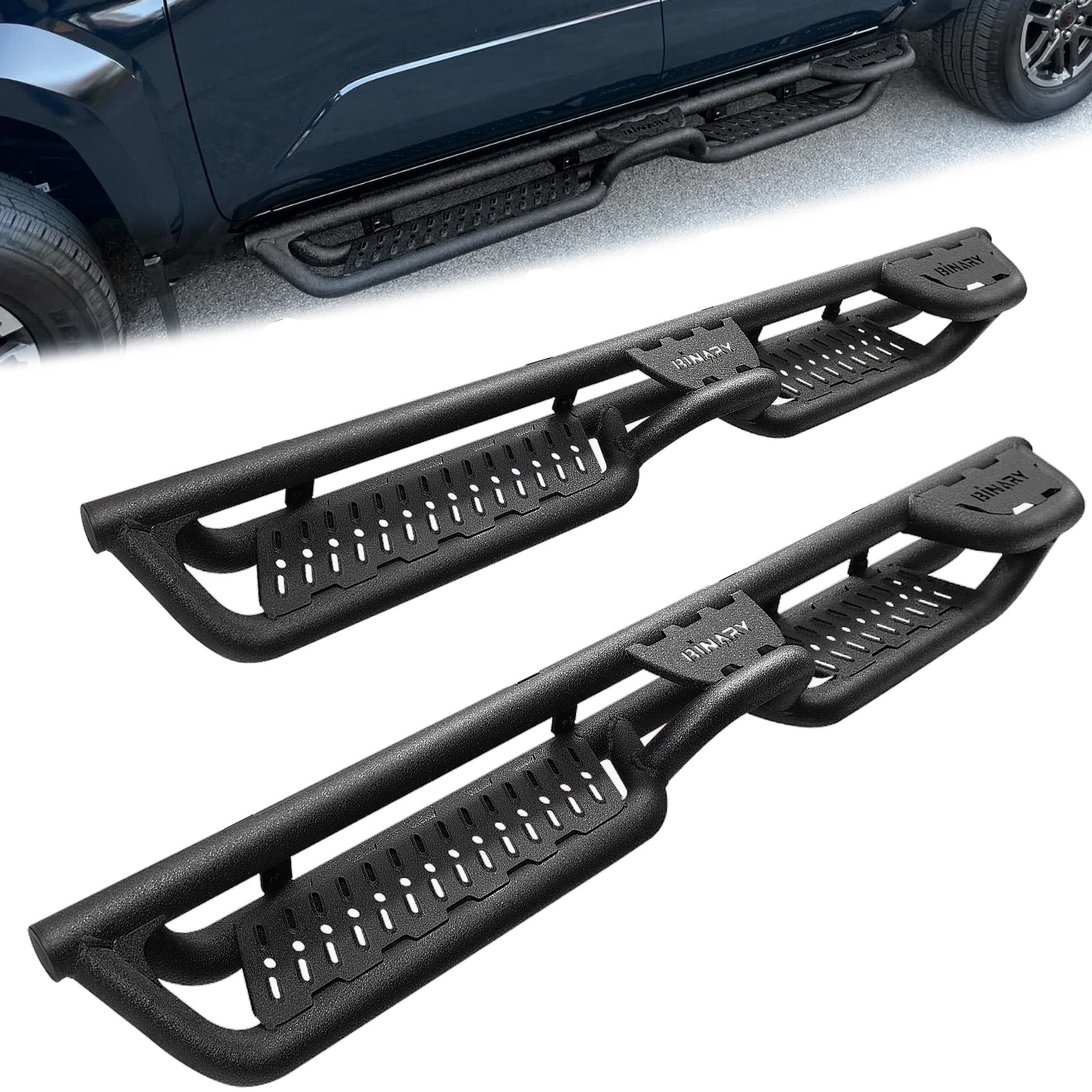 For 2005-2026 Nissan Frontier Crew Cab Drop Steps Black 4Step Bar