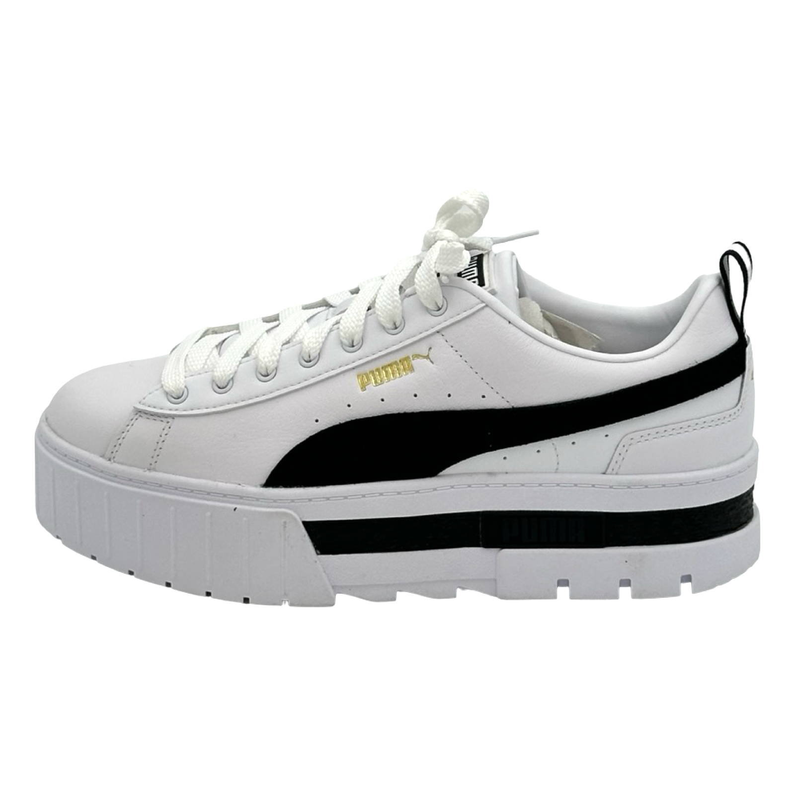 Puma Mayze Leather Platform White Sneaker 1010 Women's Size 9.5 M