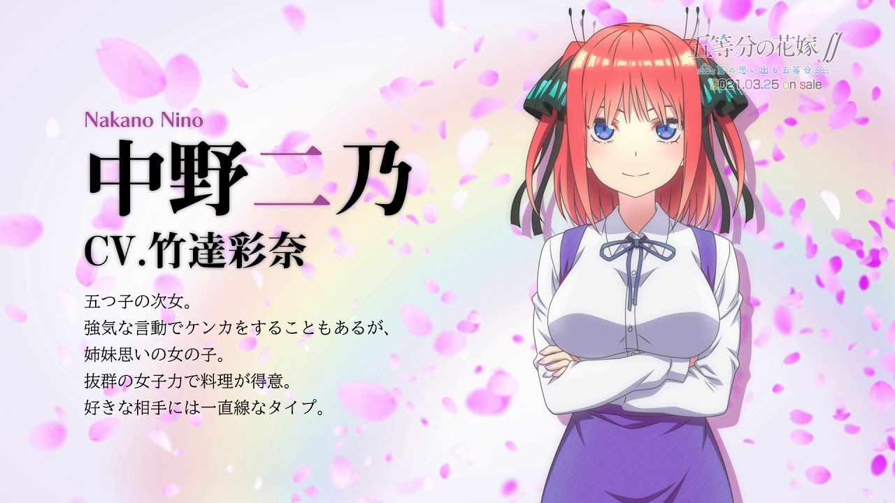 五等分の花嫁∬ ～夏の思い出も五等分～』（Switch/PS4）キャスト