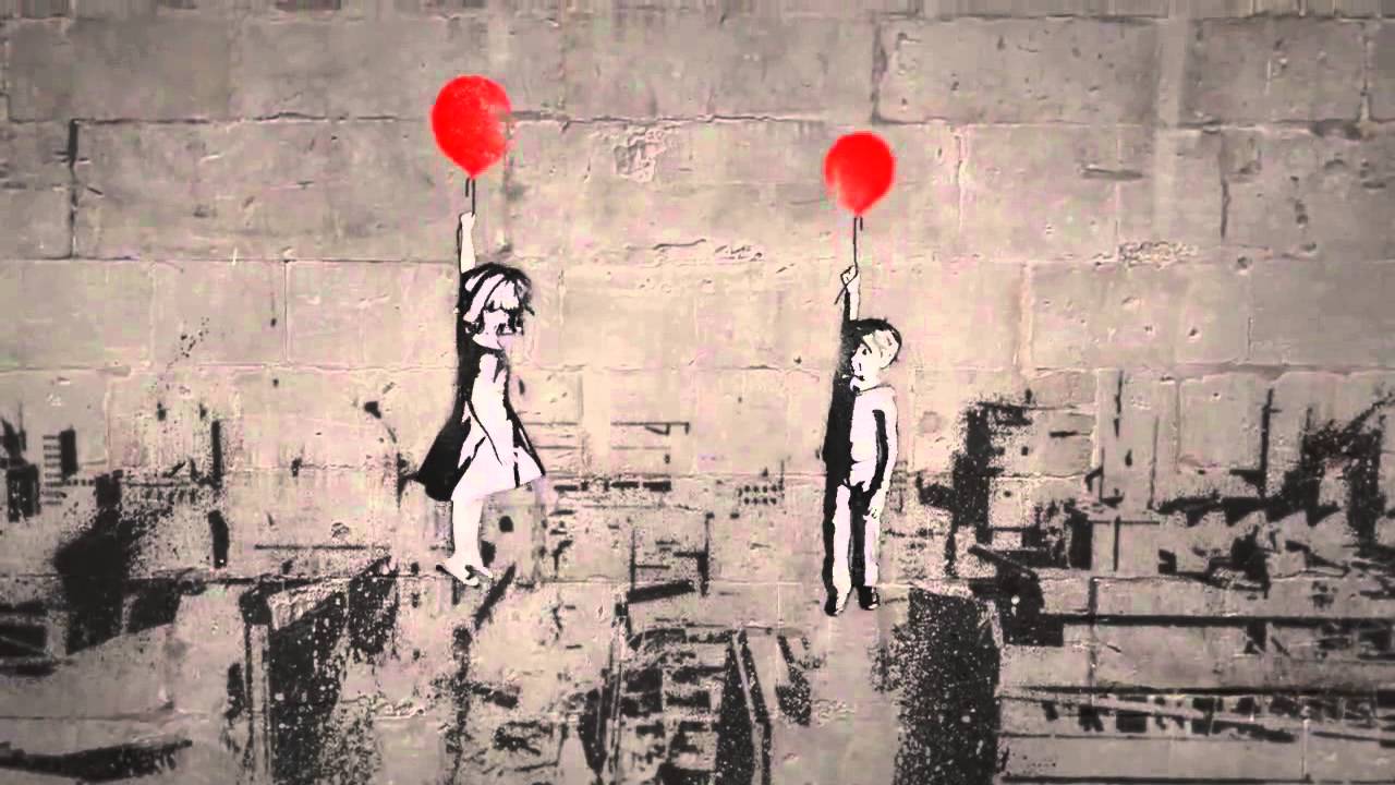 赤い風船に手を伸ばす少女」の作品解説。バンクシーの代表作《Girl