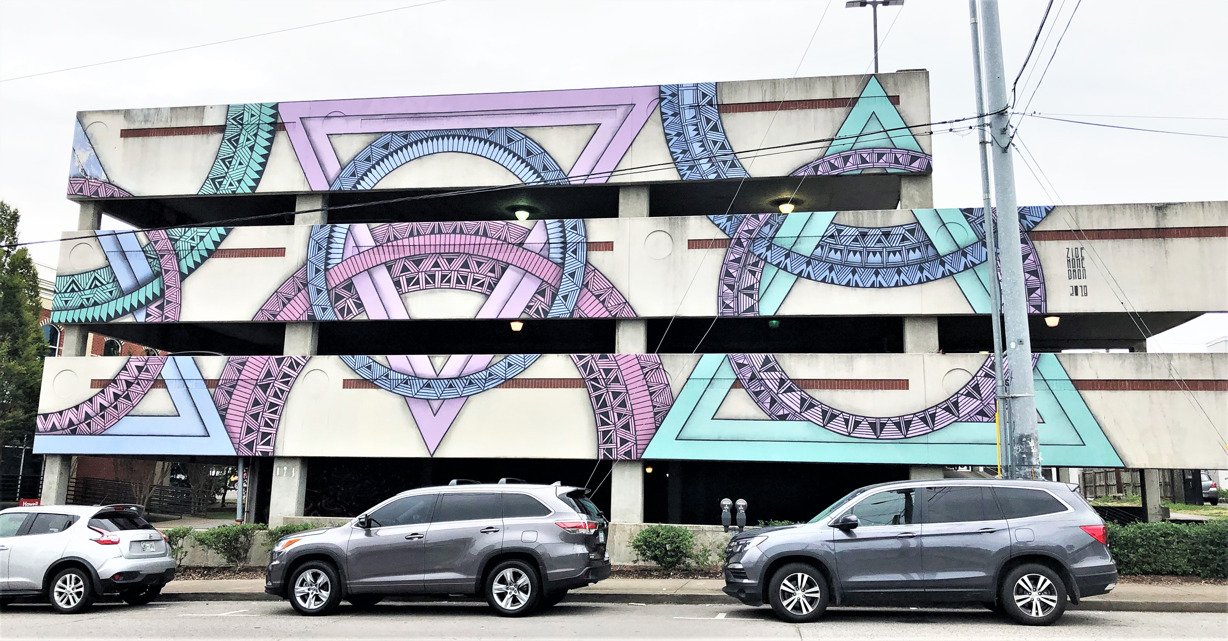 Elliston Parking Garage – Part 2, Zidekahedron - nashville public art