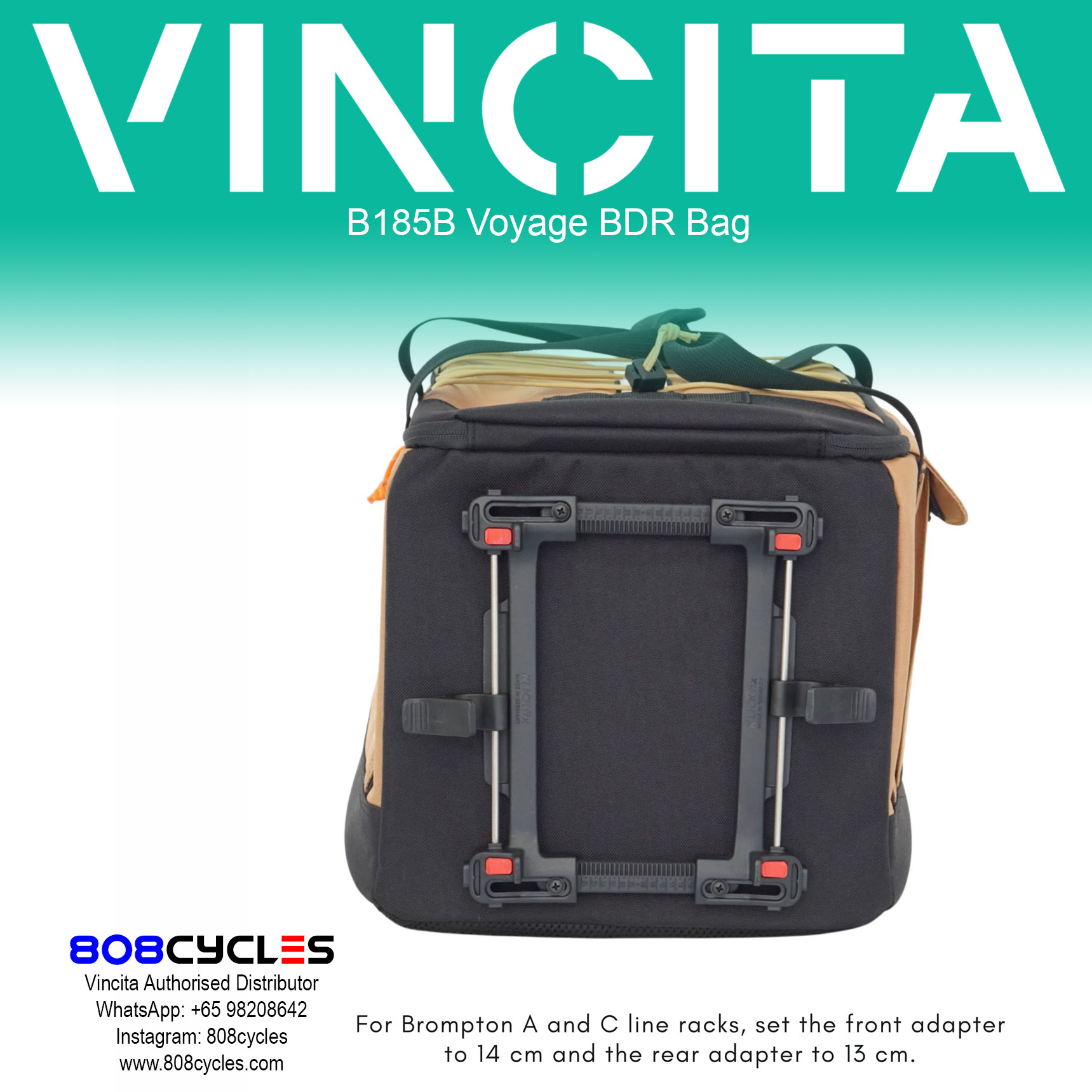 Vincita B185B Voyage BDR Bag – Backpack Dufflebag Rackbag – 808 Cycles