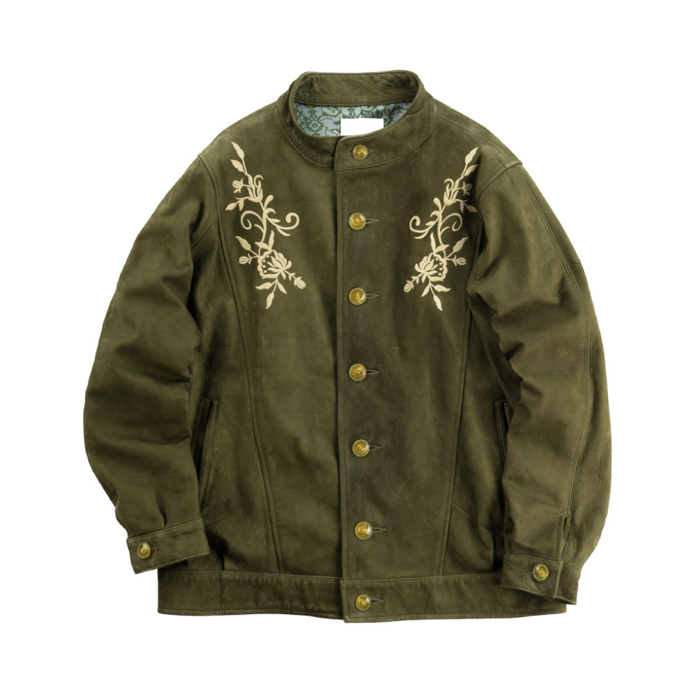 NUBUCK LEATHER EMBROIDERED JACKET – Varde77 official site