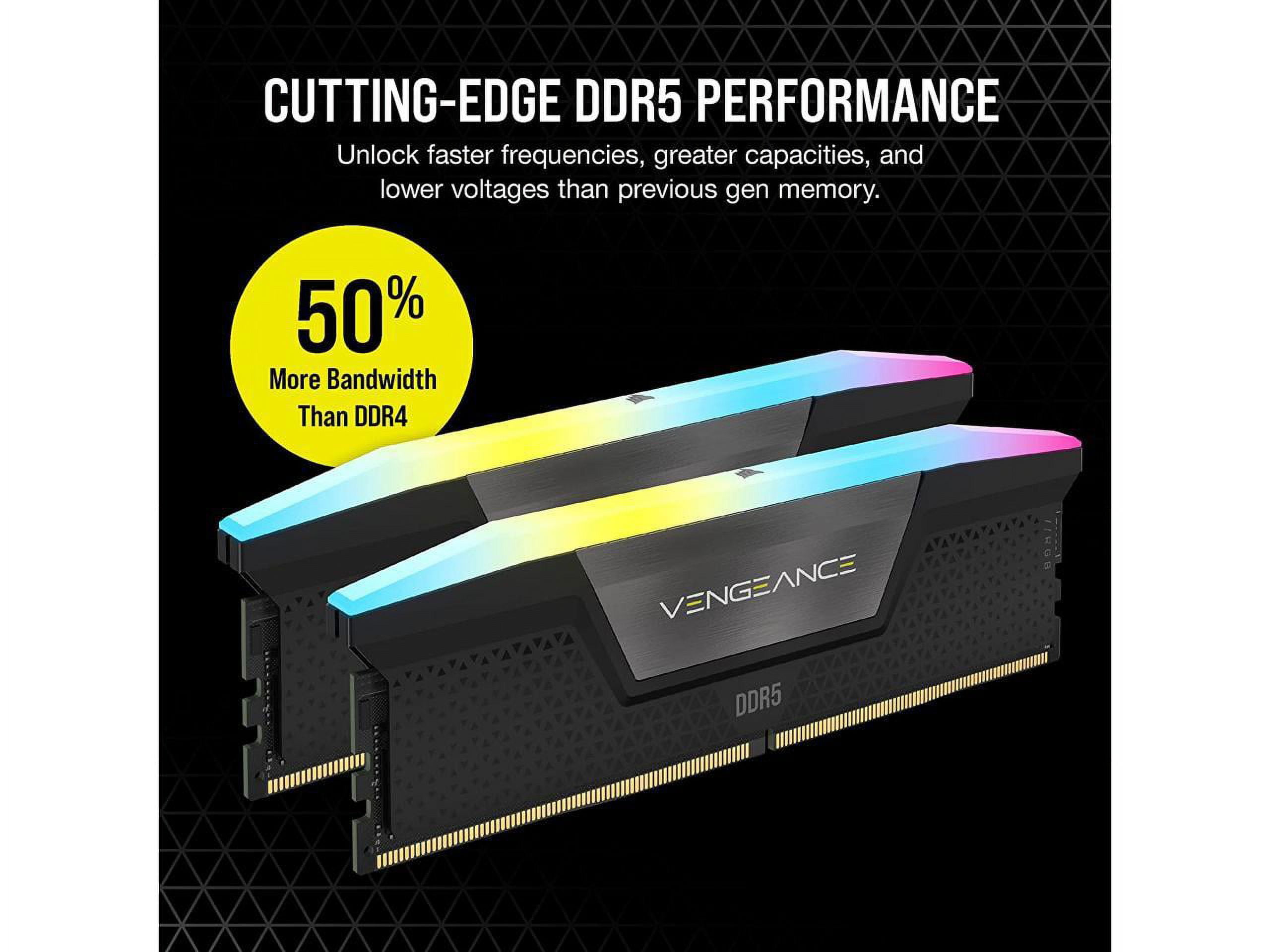 CORSAIR Vengeance RGB 128GB (2 x 64GB) 288-Pin PC RAM DDR5 6400