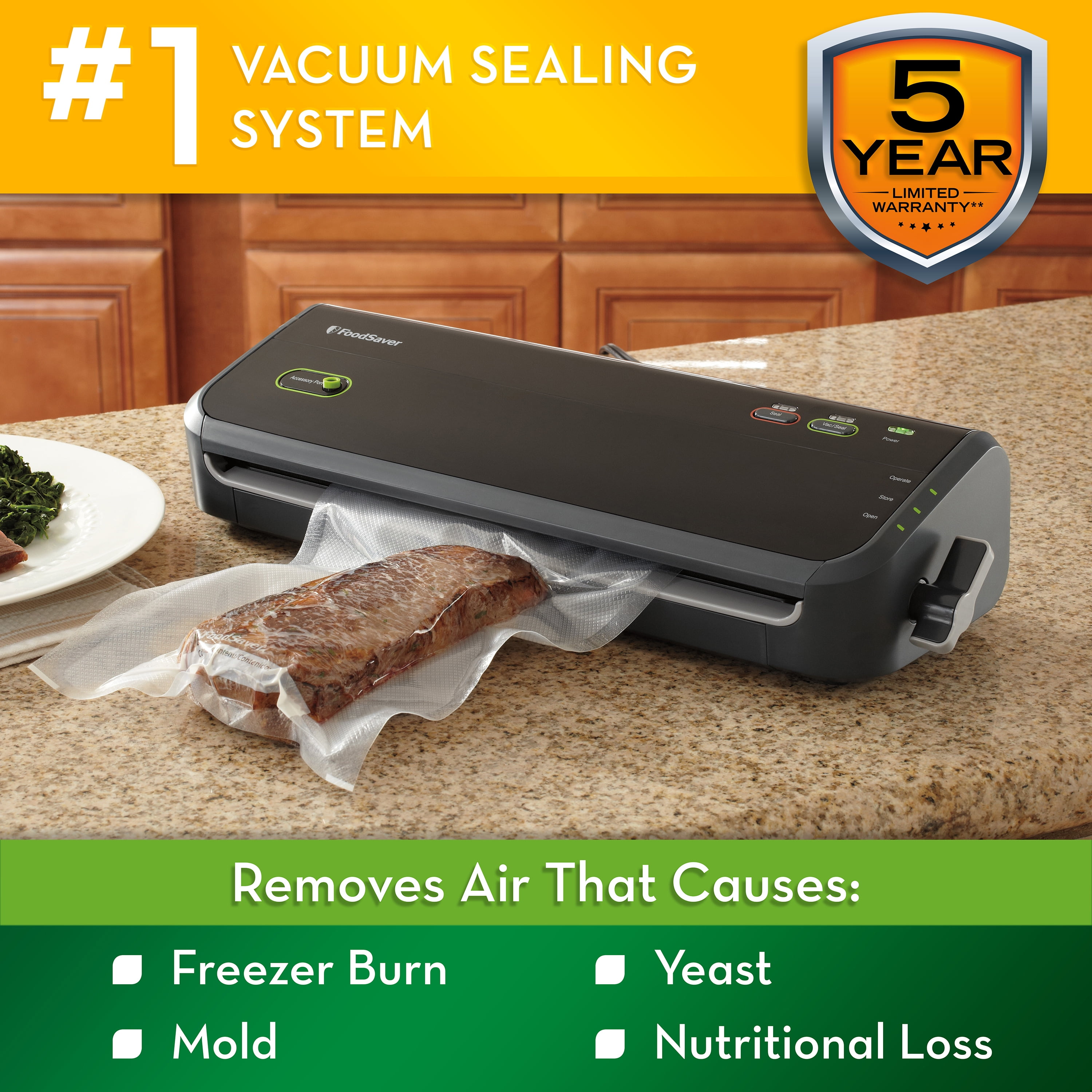 FoodSaver FM2000 Compact Vacuum Sealer Machine with Good Sealing